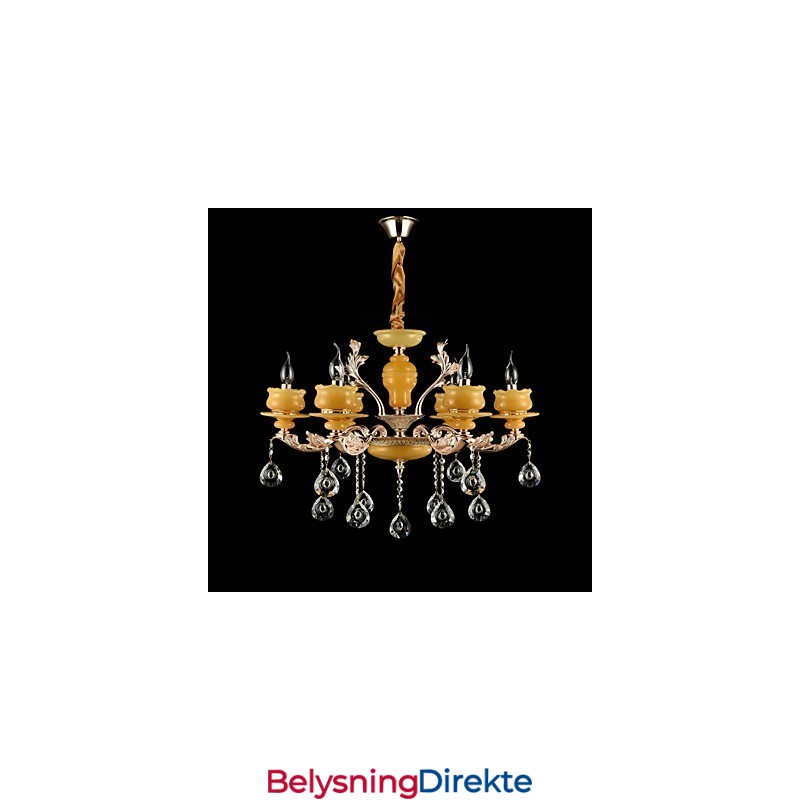 Tradisjonell Klassisk Sinklegeringsfunksjon For Krystallmini-Stil Metalllysekrone Med 6 Pærer