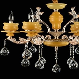 Tradisjonell Klassisk Sinklegeringsfunksjon For Krystallmini-Stil Metalllysekrone Med 6 Pærer