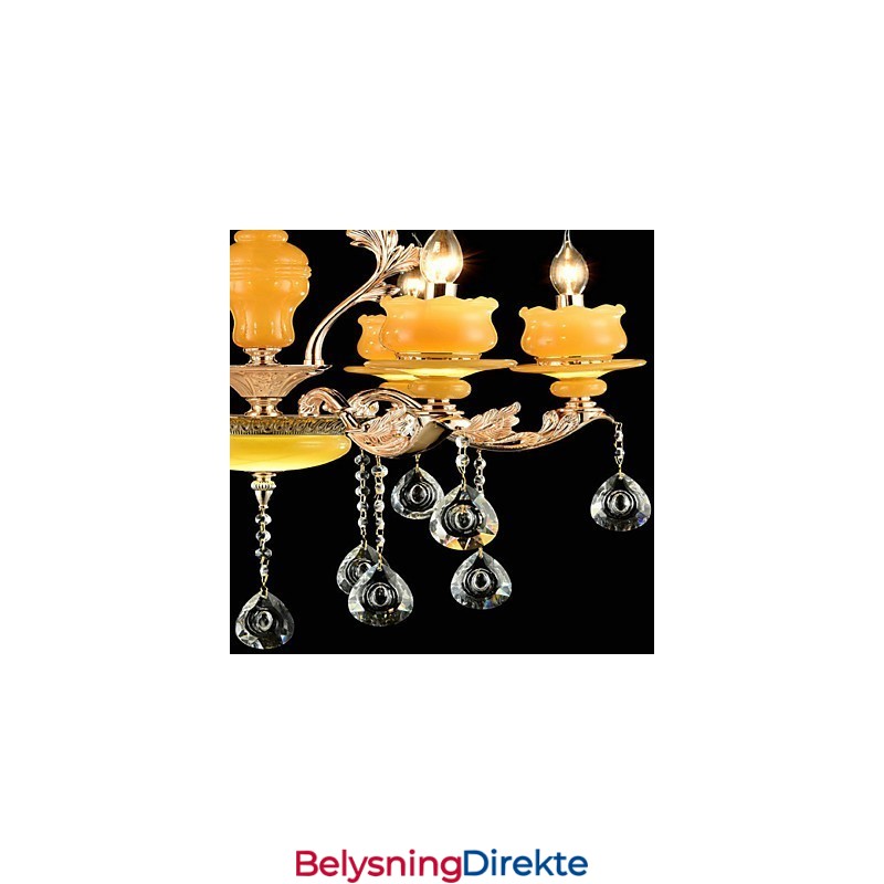 Tradisjonell Klassisk Sinklegeringsfunksjon For Krystallmini-Stil Metalllysekrone Med 6 Pærer