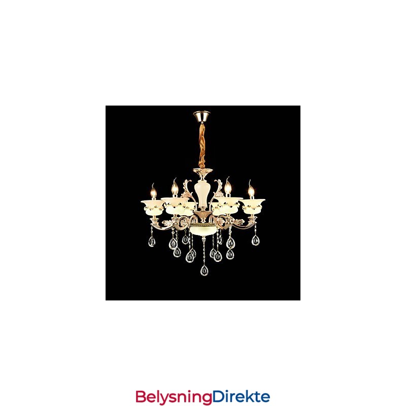 Tradisjonell Klassisk Sinklegeringsfunksjon For Krystallmini-Stil Metalllysekrone Med 6 Pærer