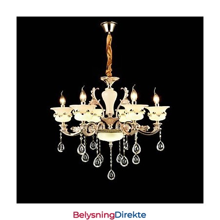 Tradisjonell Klassisk Sinklegeringsfunksjon For Krystallmini-Stil Metalllysekrone Med 6 Pærer