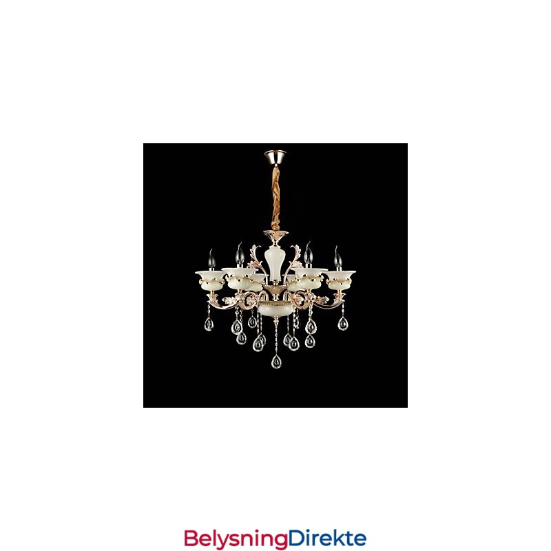 Tradisjonell Klassisk Sinklegeringsfunksjon For Krystallmini-Stil Metalllysekrone Med 6 Pærer