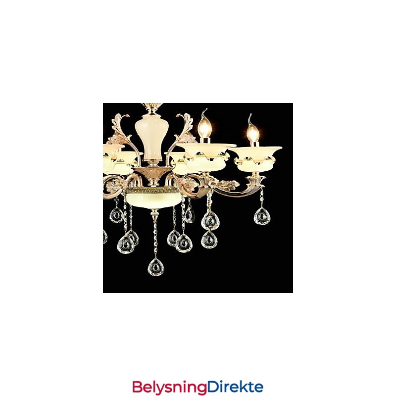 Tradisjonell Klassisk Sinklegeringsfunksjon For Krystallmini-Stil Metalllysekrone Med 6 Pærer