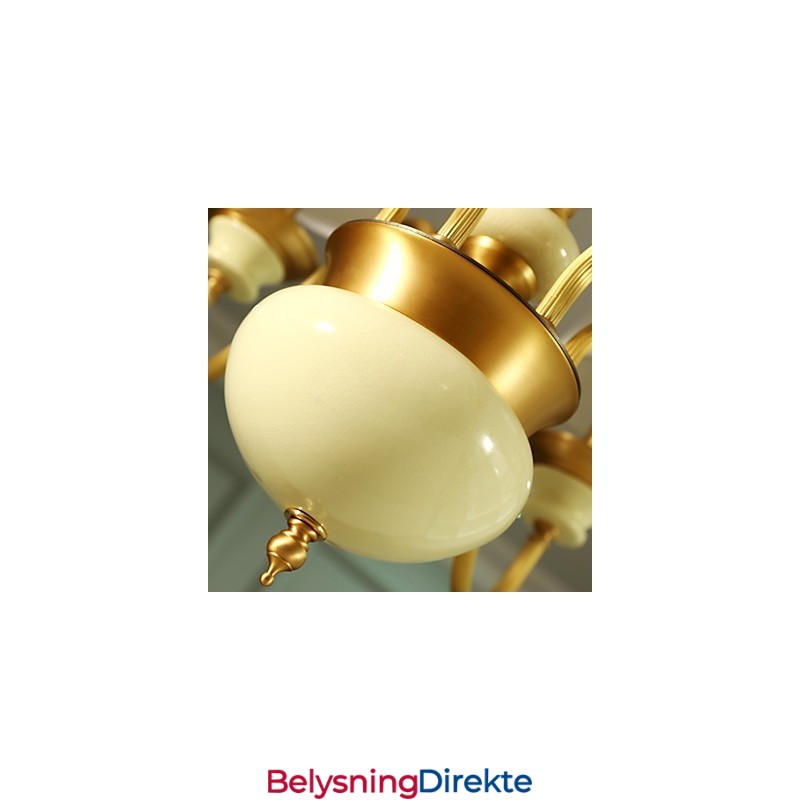 Dekorativ Lysekrone I Kobber, Jade, D