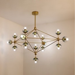 Femten Lys Postmoderne Europeisk Stil Modo Metall Glass Pendellampe Foajeen Dekorerer Industriell Lysekronelampe