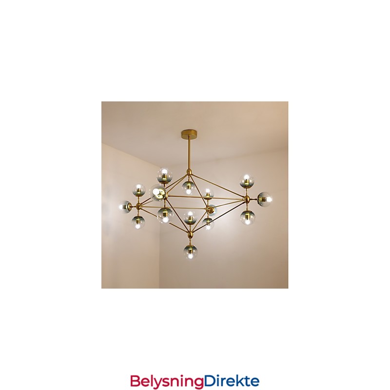 Femten Lys Postmoderne Europeisk Stil Modo Metall Glass Pendellampe Foajeen Dekorerer Industriell Lysekronelampe