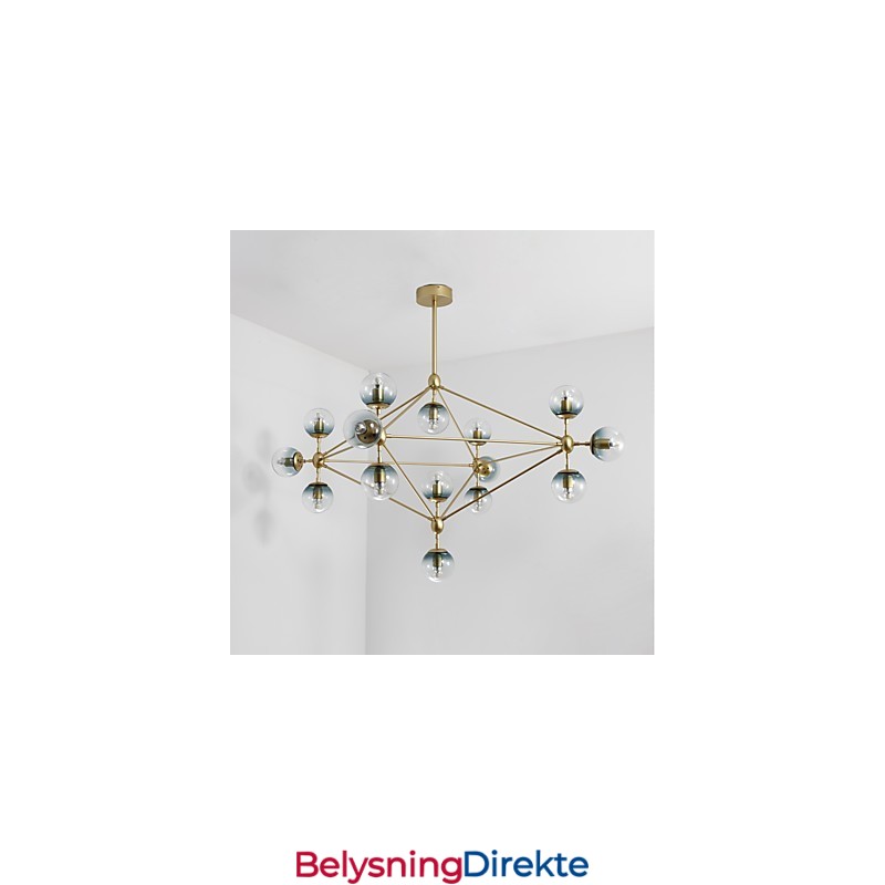 Femten Lys Postmoderne Europeisk Stil Modo Metall Glass Pendellampe Foajeen Dekorerer Industriell Lysekronelampe