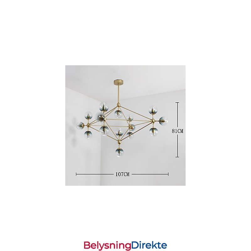 Femten Lys Postmoderne Europeisk Stil Modo Metall Glass Pendellampe Foajeen Dekorerer Industriell Lysekronelampe