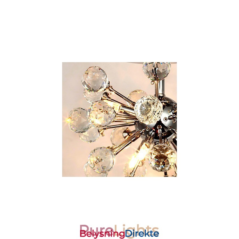 Moderne Samtids Krystall Mini-Style Krom Metall Lysekrone Innfelt Montering