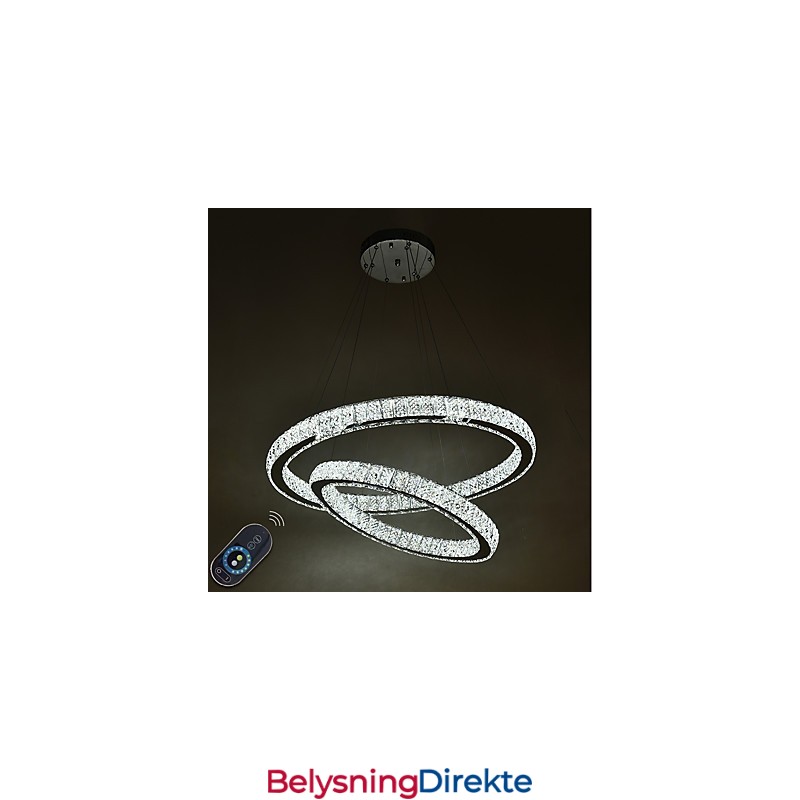 Innendørs Krystalllysekrone Moderne Pendellampe Taklampe Dimbar Belysningslampe Med Fjernkontroll