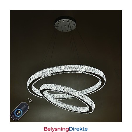 Innendørs Krystalllysekrone Moderne Pendellampe Taklampe Dimbar Belysningslampe Med Fjernkontroll