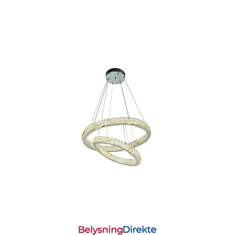 Innendørs Krystalllysekrone Moderne Pendellampe Taklampe Dimbar Belysningslampe Med Fjernkontroll