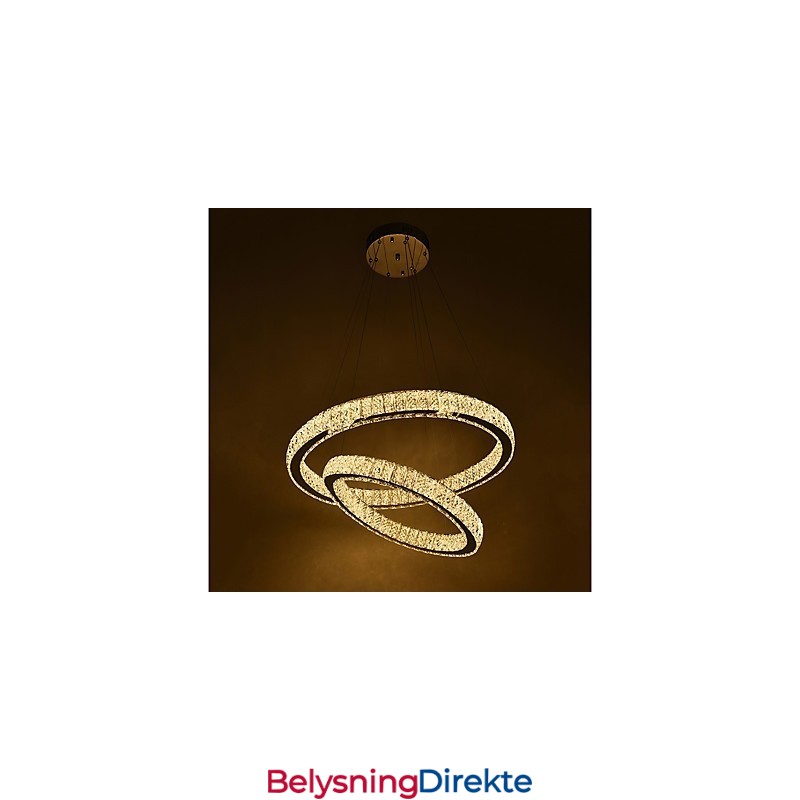 Innendørs Krystalllysekrone Moderne Pendellampe Taklampe Dimbar Belysningslampe Med Fjernkontroll