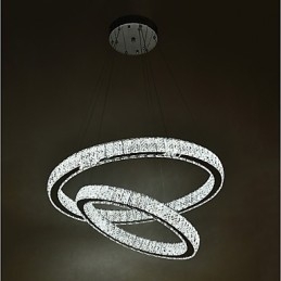 Innendørs Krystalllysekrone Moderne Pendellampe Taklampe Dimbar Belysningslampe Med Fjernkontroll