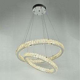 Innendørs Krystalllysekrone Moderne Pendellampe Taklampe Dimbar Belysningslampe Med Fjernkontroll