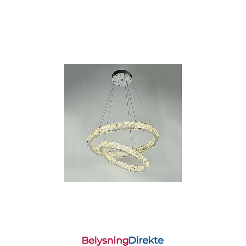 Innendørs Krystalllysekrone Moderne Pendellampe Taklampe Dimbar Belysningslampe Med Fjernkontroll