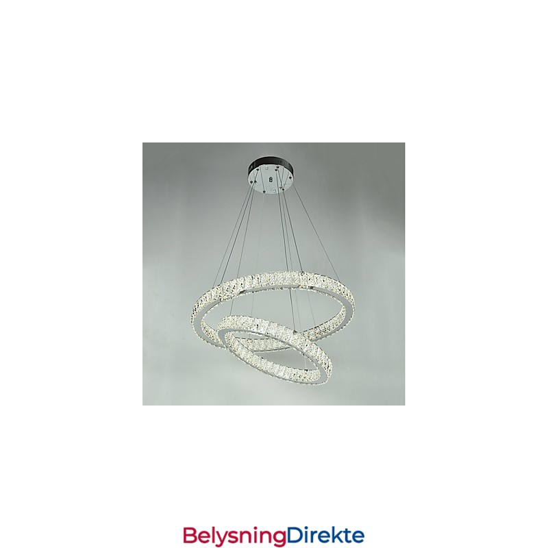 Innendørs Krystalllysekrone Moderne Pendellampe Taklampe Dimbar Belysningslampe Med Fjernkontroll