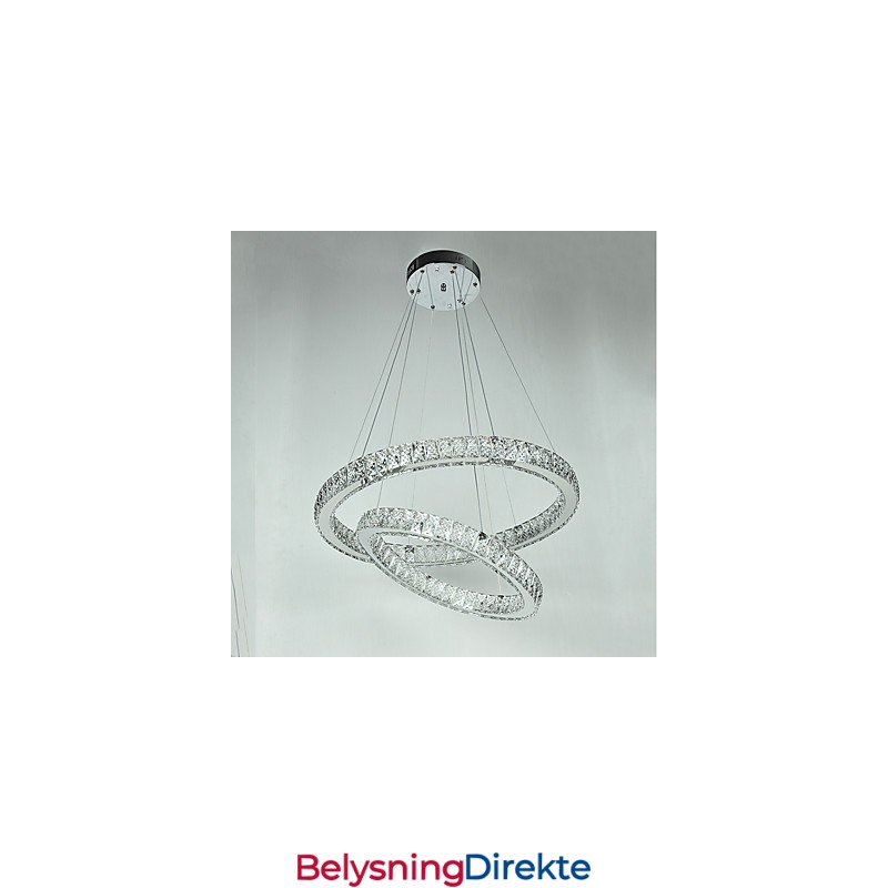 Innendørs Krystalllysekrone Moderne Pendellampe Taklampe Dimbar Belysningslampe Med Fjernkontroll