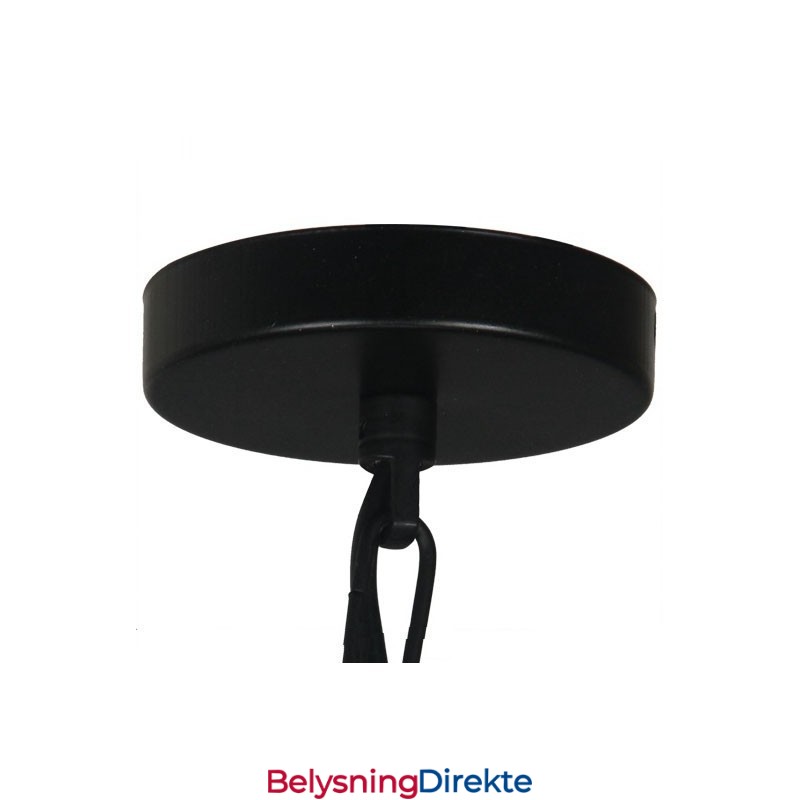 Vintage Metallpendellampe Med Glassskjerm