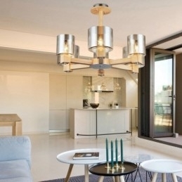 6 Lys Tre Moderne Samtidskunstnerisk Lysekrone I Nordisk Stil Med Glassskjerm