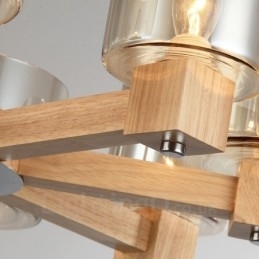 8 Lys Tre Moderne Samtidskunstnerisk Lysekrone I Nordisk Stil Med Glassskjerm