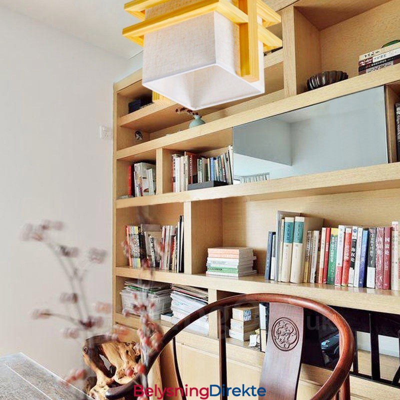 1 Lyspære I Tre, Retro Vintage, Med Stoffskjerm