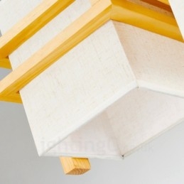 1 Lyspære I Tre, Retro Vintage, Med Stoffskjerm