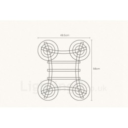 Rustikk Pendellampe I Tre Med 4 Lys Og Glassskjerm