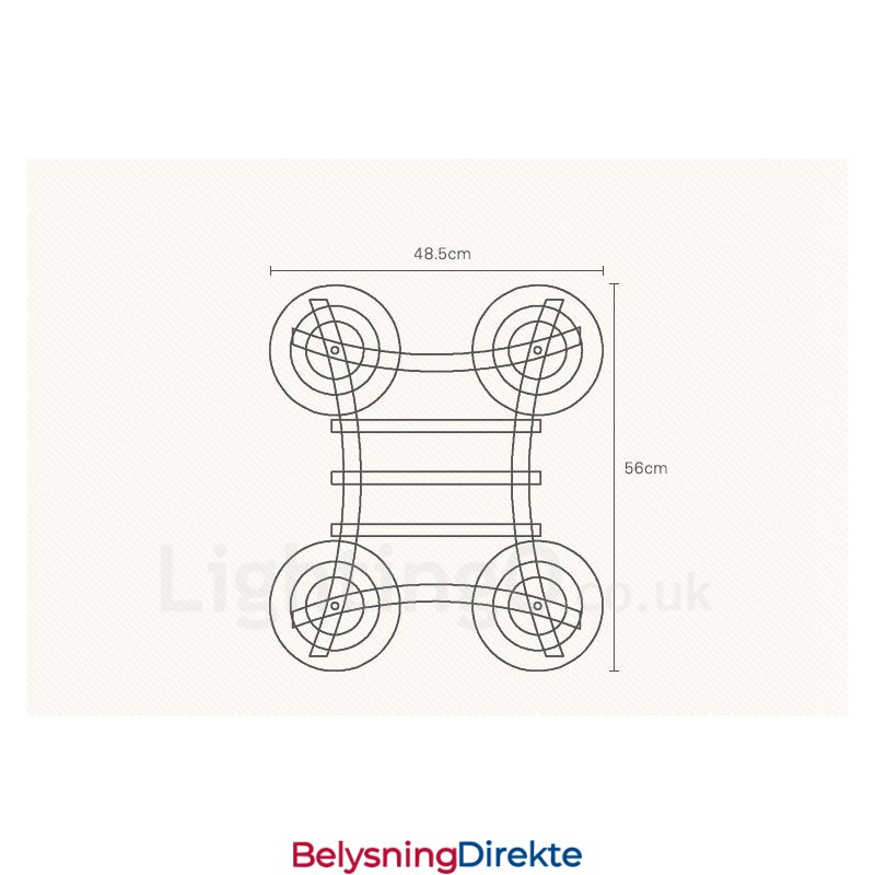 Rustikk Pendellampe I Tre Med 4 Lys Og Glassskjerm
