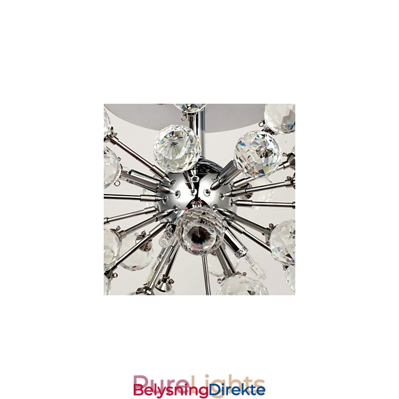 Moderne Samtids Krystall Mini-Style Krom Metall Lysekrone Innfelt Montering