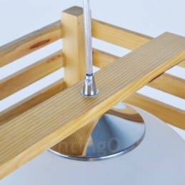 Lys Moderne, Samtidskunstnerisk Pendellampe I Tre Med Glassskjerm