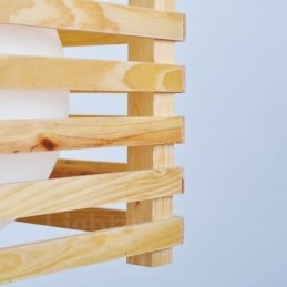 Lys Moderne, Samtidskunstnerisk Pendellampe I Tre Med Glassskjerm