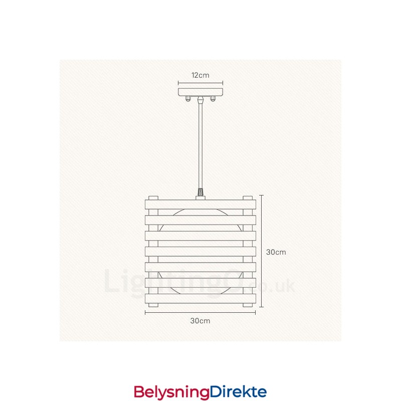 Lys Moderne, Samtidskunstnerisk Pendellampe I Tre Med Glassskjerm