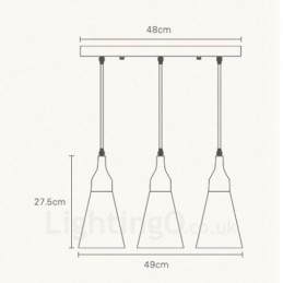 Moderne Og Moderne Pendellampe I Tre Med 3 Lys Og Stoffskjerm
