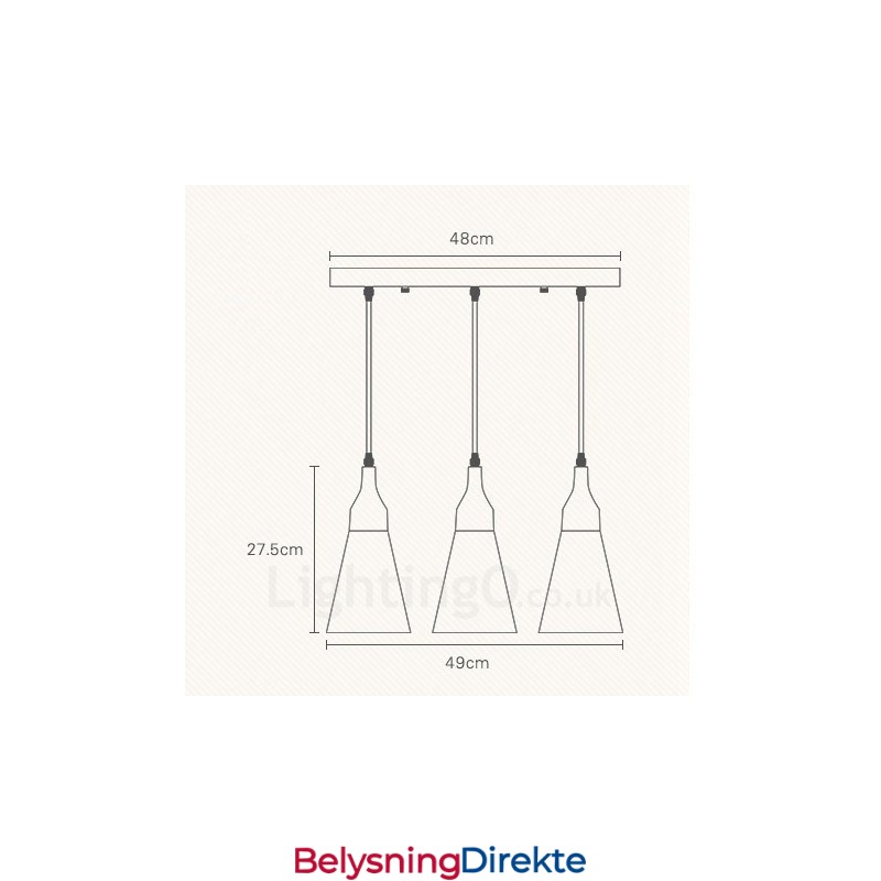 Moderne Og Moderne Pendellampe I Tre Med 3 Lys Og Stoffskjerm