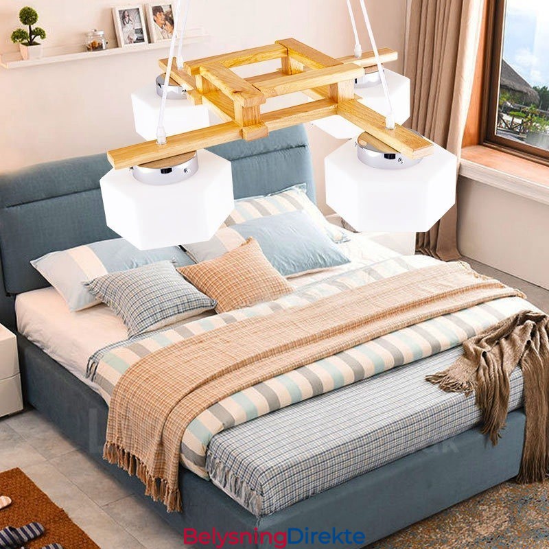 4-Lyss Tre Moderne Samtidskunstnerisk Nordisk Stil Pendellampe Med Glassskjerm