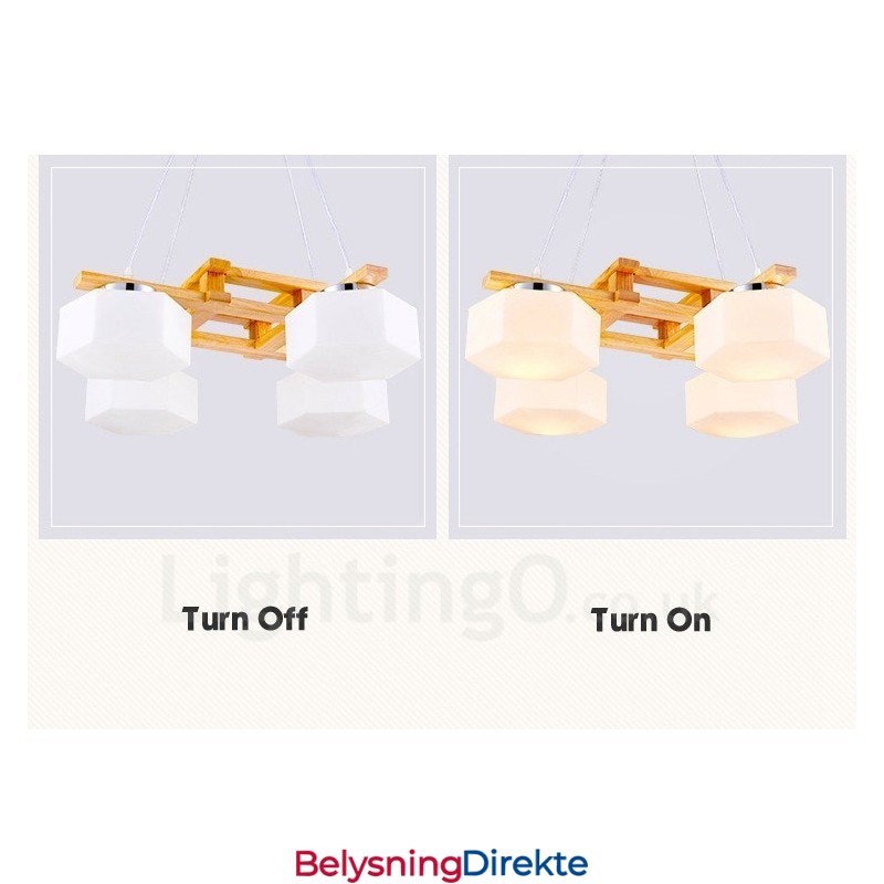 4-Lyss Tre Moderne Samtidskunstnerisk Nordisk Stil Pendellampe Med Glassskjerm