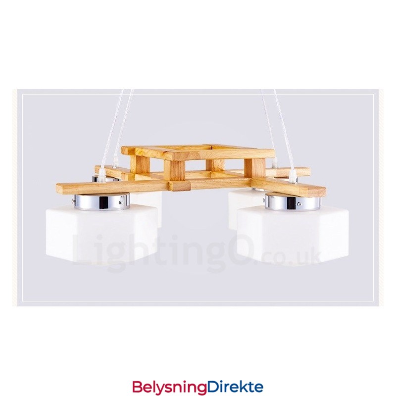 4-Lyss Tre Moderne Samtidskunstnerisk Nordisk Stil Pendellampe Med Glassskjerm