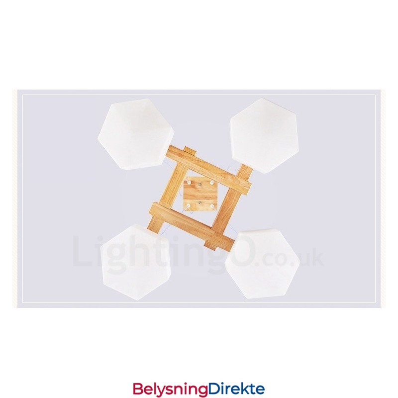 4-Lyss Tre Moderne Samtidskunstnerisk Nordisk Stil Pendellampe Med Glassskjerm