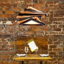 Moderne Og Moderne Pendellampe I Tre Med 1 Lys Og Treskjerm