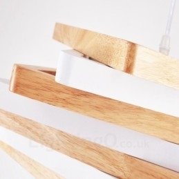 Moderne Og Moderne Pendellampe I Tre Med 1 Lys Og Treskjerm