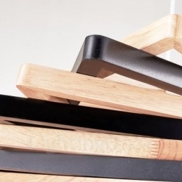 Moderne Og Moderne Pendellampe I Tre Med 1 Lys Og Treskjerm