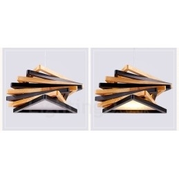 Moderne Og Moderne Pendellampe I Tre Med 1 Lys Og Treskjerm