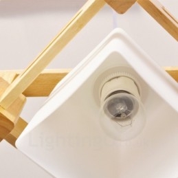 3-Pkt. Tre Moderne, Samtidskunstnerisk Pendellampe I Nordisk Stil Med Stoffskjerm