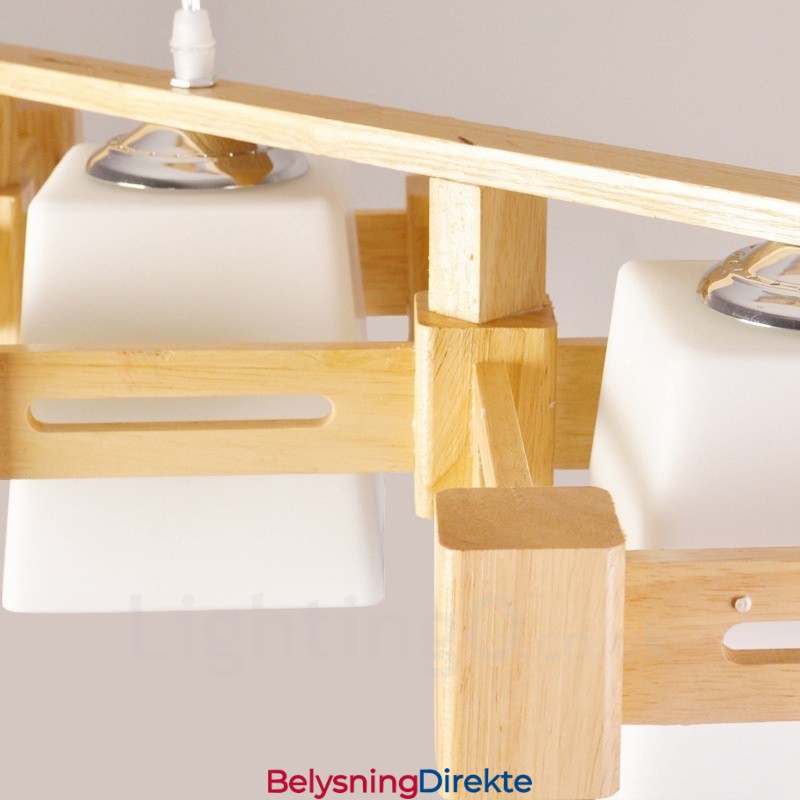 3-Pkt. Tre Moderne, Samtidskunstnerisk Pendellampe I Nordisk Stil Med Stoffskjerm