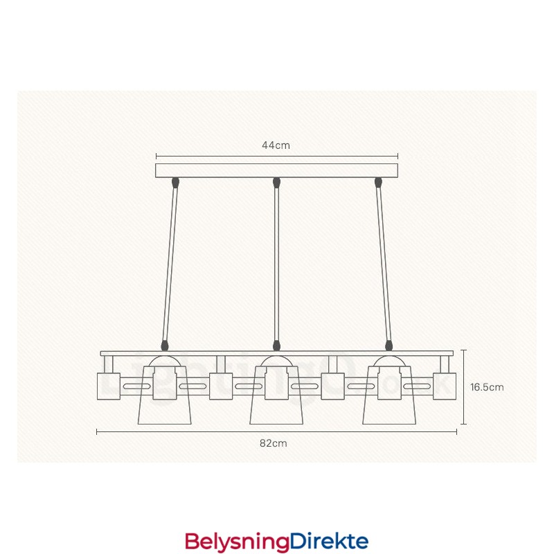 3-Pkt. Tre Moderne, Samtidskunstnerisk Pendellampe I Nordisk Stil Med Stoffskjerm