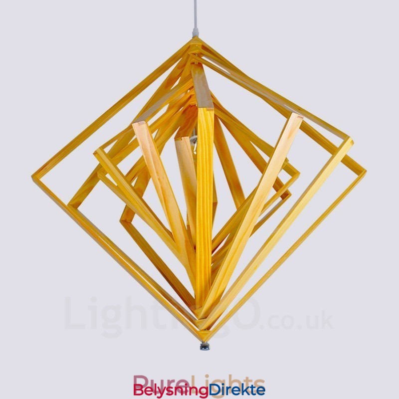 1 Lyskaster Moderne, Samtidskunstnerisk Nordisk Stil Pendellampe Med Treskjerm