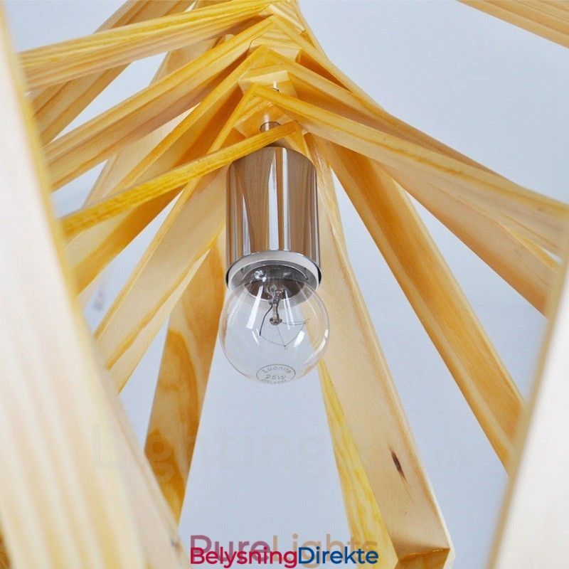 1 Lyskaster Moderne, Samtidskunstnerisk Nordisk Stil Pendellampe Med Treskjerm