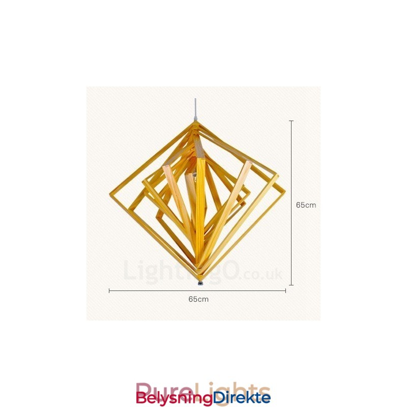 1 Lyskaster Moderne, Samtidskunstnerisk Nordisk Stil Pendellampe Med Treskjerm