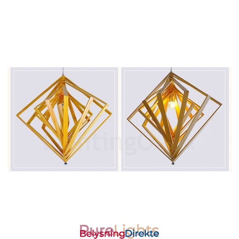 1 Lyskaster Moderne, Samtidskunstnerisk Nordisk Stil Pendellampe Med Treskjerm